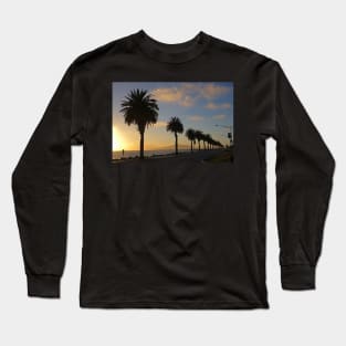 Treasure Island Sunset Palm Trees San Francisco CA Long Sleeve T-Shirt